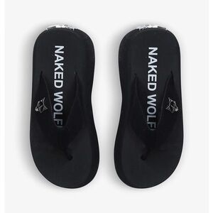 Naked Wolfe desire logo emblem platform flip flop